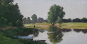 Sarthe, Petit Matin 17.5 x 35 cm
