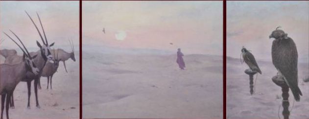 Desert triptych 38/55 cm 46/55 cm 38/55 cm